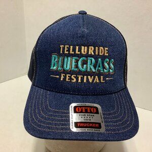 Telluride Bluegrass Festival Trucker Snapback Hat Denim Blue Otto Tag One Size